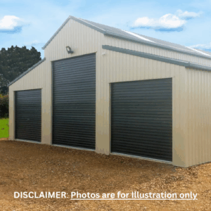 Big American Barn Kitset – 11.5m x 9.5m (Colorsteel, 3 Doors)